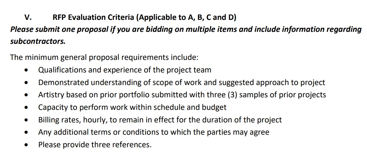 rfp oral presentation evaluation