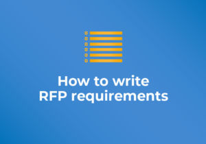 How to write RFP requirements blog featured image with title text and checklist icon