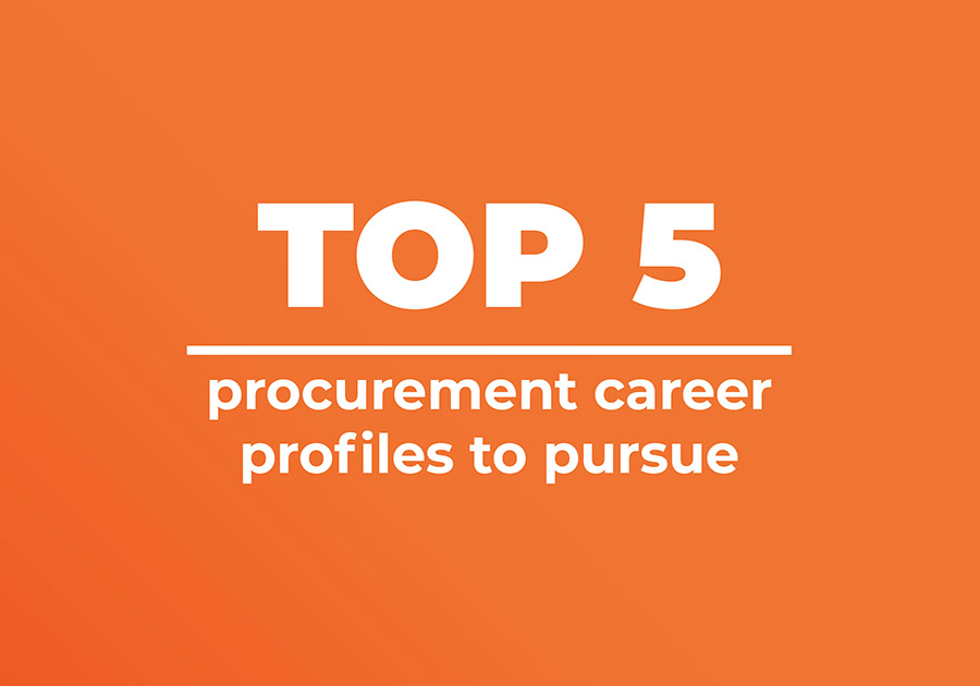 Top 5 procurement career profiles featured image text on orange background