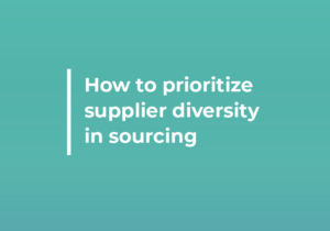 Supplier diversity blog featured image white text on teal background