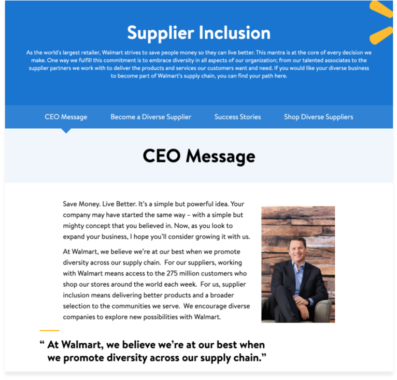 Walmart Supplier Diversity Program screenshot