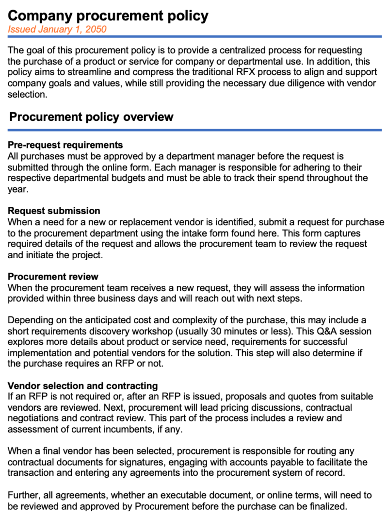 It Procurement Policy Template